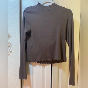 american eagle mock neck top